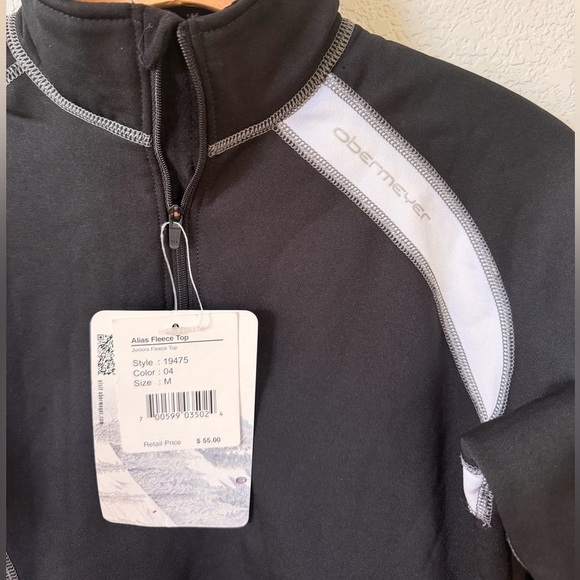 Obermeyer Alias Fleece Black and White 3/4 Zip Pullover Size M - Picture 2 of 8